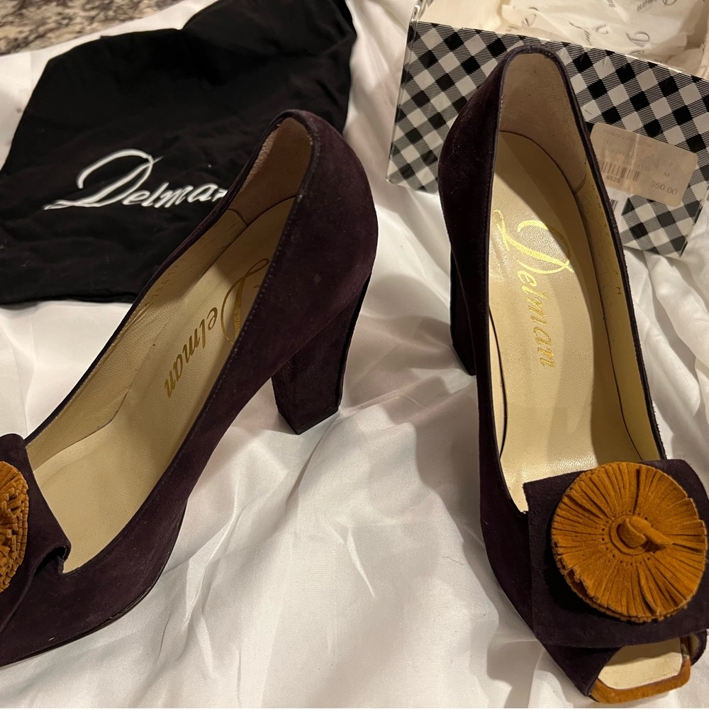 Delman suede 4”heels